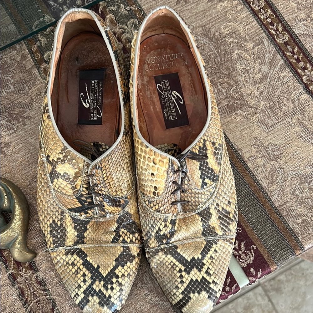 Giorgio Brutini Signature Collection Brown snake skin skin shoes